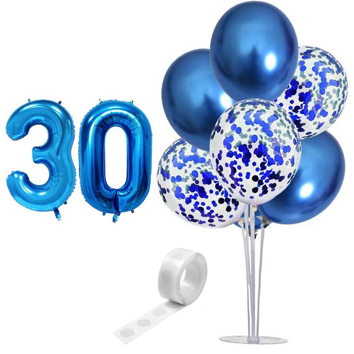 بادکنک آرایی مستر تم طرح کروم شیشه ای پولکی کد 30 بسته 11 عددی